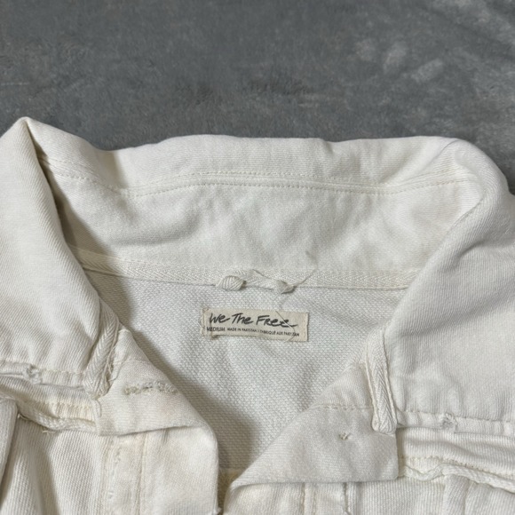 Free People FP Womens Travel‎ Saturday Crop Shirt Jacket Shacket Size M Ivory - Picture 4 of 9